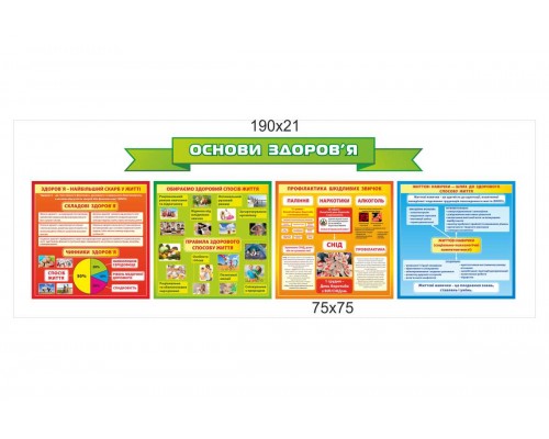 Комплект стендів "Основи здоров'я" для медичного кабінету