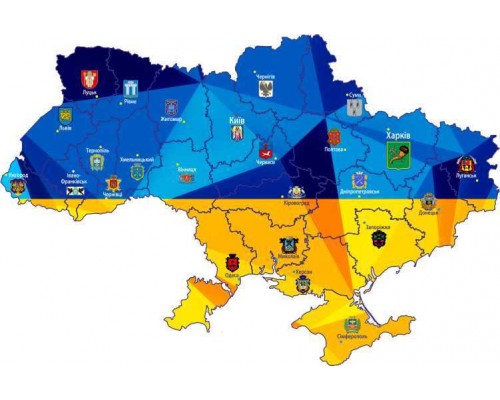 Стенд із патріотичного виховання "Мапа-регіони"