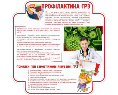 Стенд у медичний кабінет "Профілактика ГРЗ"